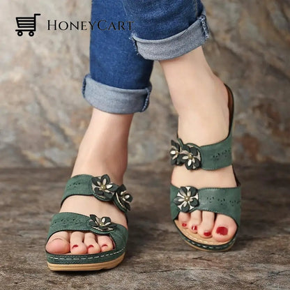 Open Toe Fancy Flower Orthopedic Arch-Support Women Sandals Paris Design 2023 New Version Shoes &