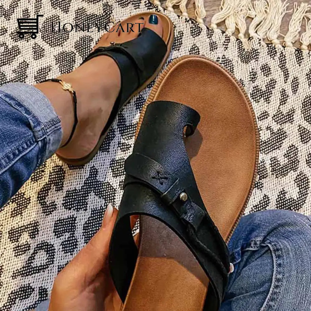 Open Toe Sandals For Bunions And Hammertoes Black / 5.5