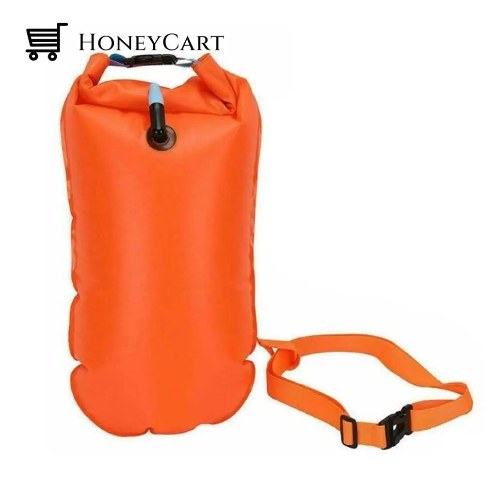 Outdoor Safety Swimming Buoy - Float Bag With Waist Belt Orange (No Air) Swim Belts