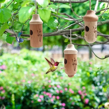 Wooden Hummingbird House - Gift for Natural Lovers