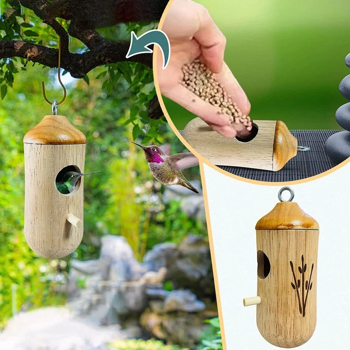 Wooden Hummingbird House - Gift for Natural Lovers