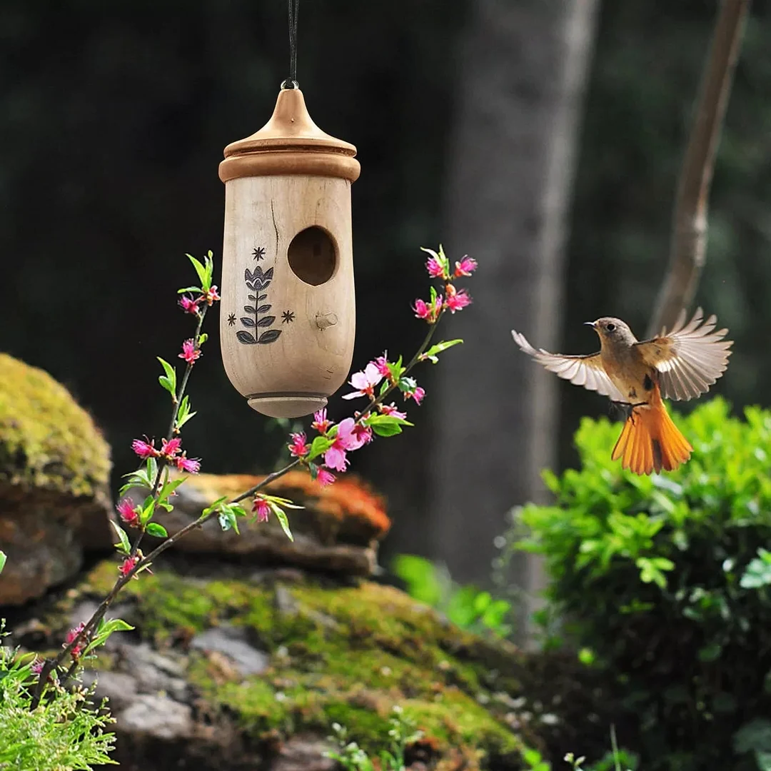 Wooden Hummingbird House - Gift for Natural Lovers