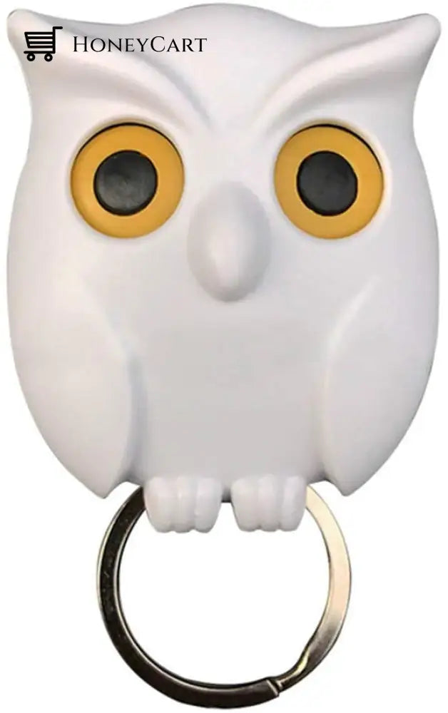 Owl Blinking Eyes Key Holder White