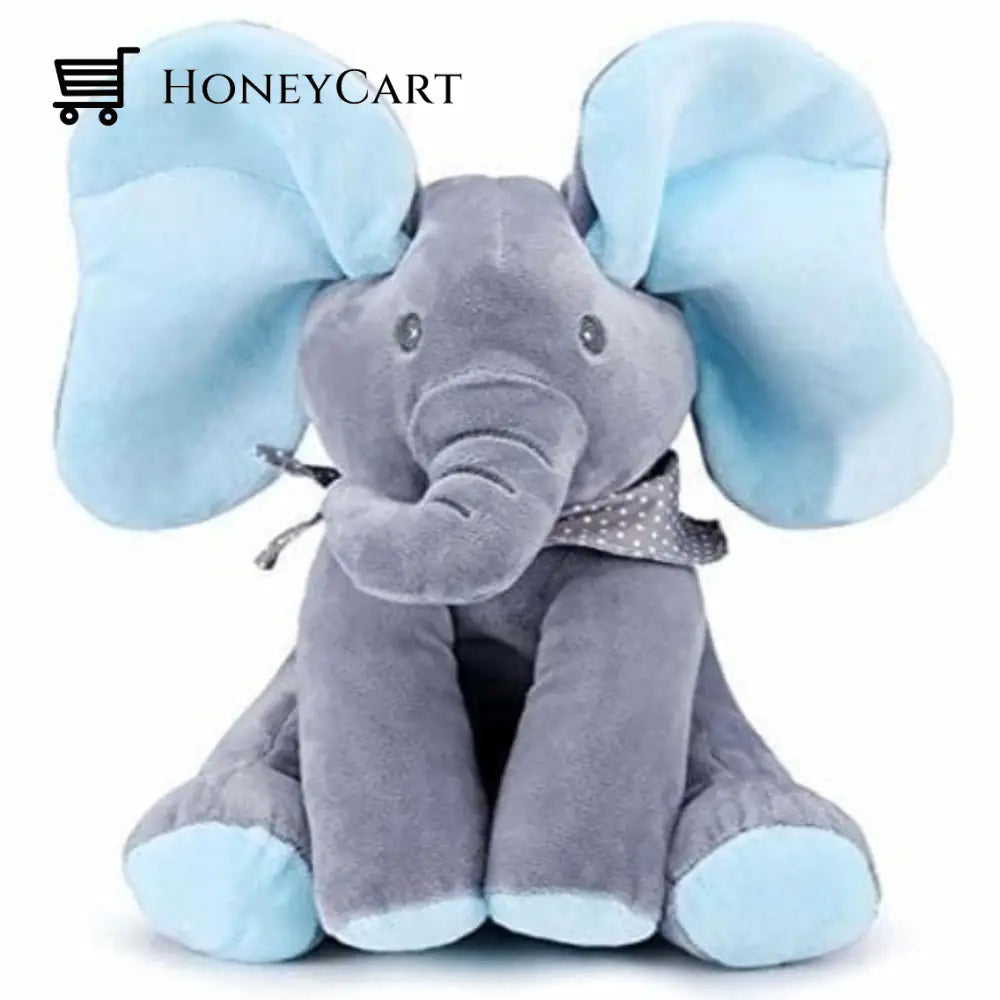 Peek A Boo Elephant Plush Toy Blue Toys