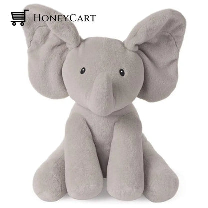 Peek A Boo Elephant Plush Toy Full Grey Toys