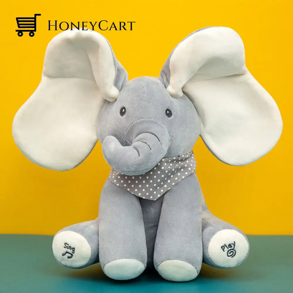 Peek A Boo Elephant Plush Toy Grey Toys