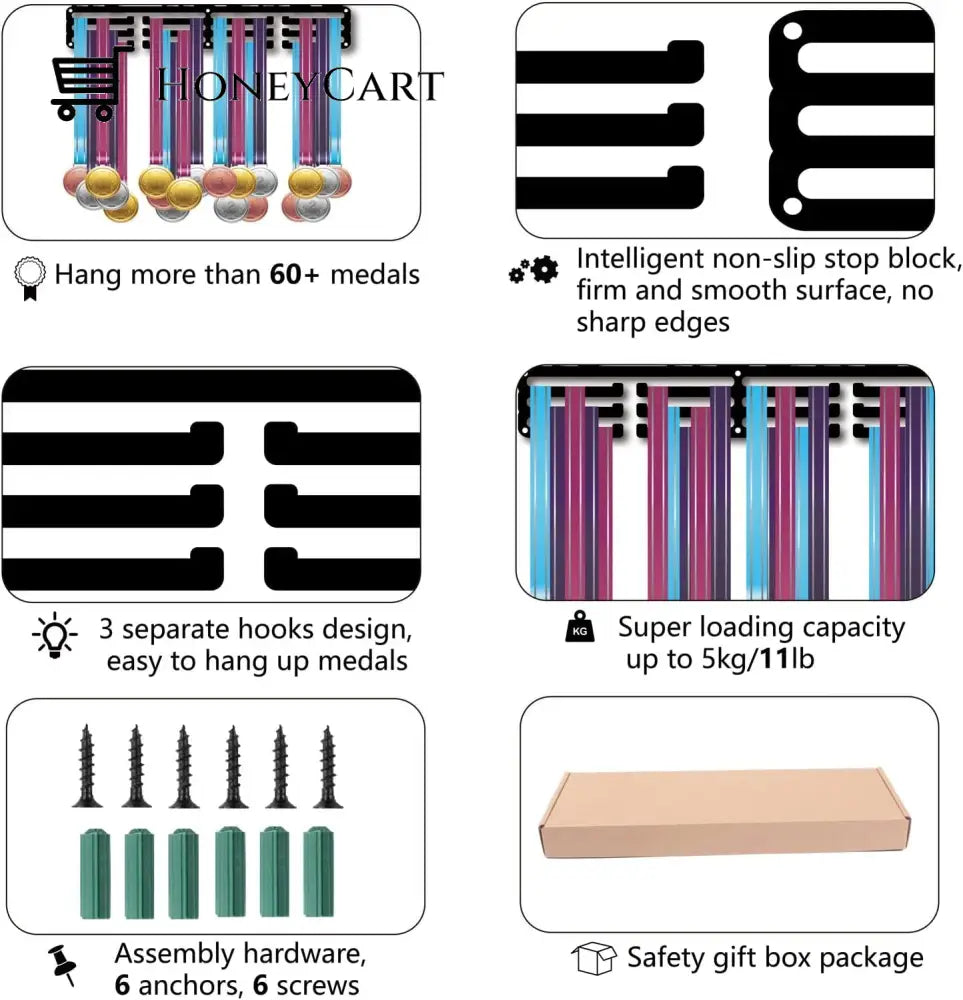Personalized Multi Support Medal Display Hanger