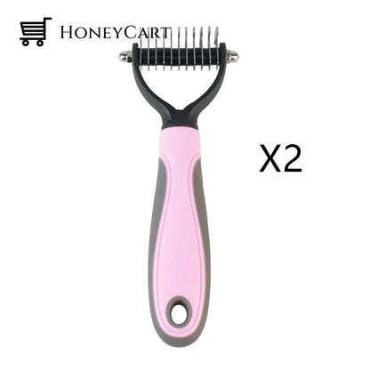 Pet Hair Removal Comb Pink / Small 2Pcs Plastic