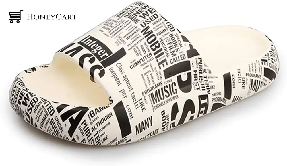 Pillow Sandals Slides For Women Leopard Print Non-Slip Cloud 6.5-7 / White Fp-Shoes