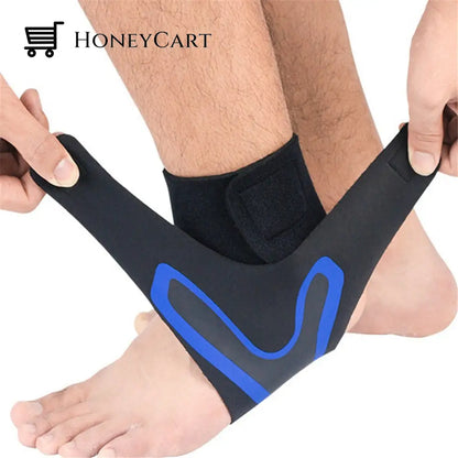 Plantar Ankle X Wrap Brace Support Compression Sleeve Blue