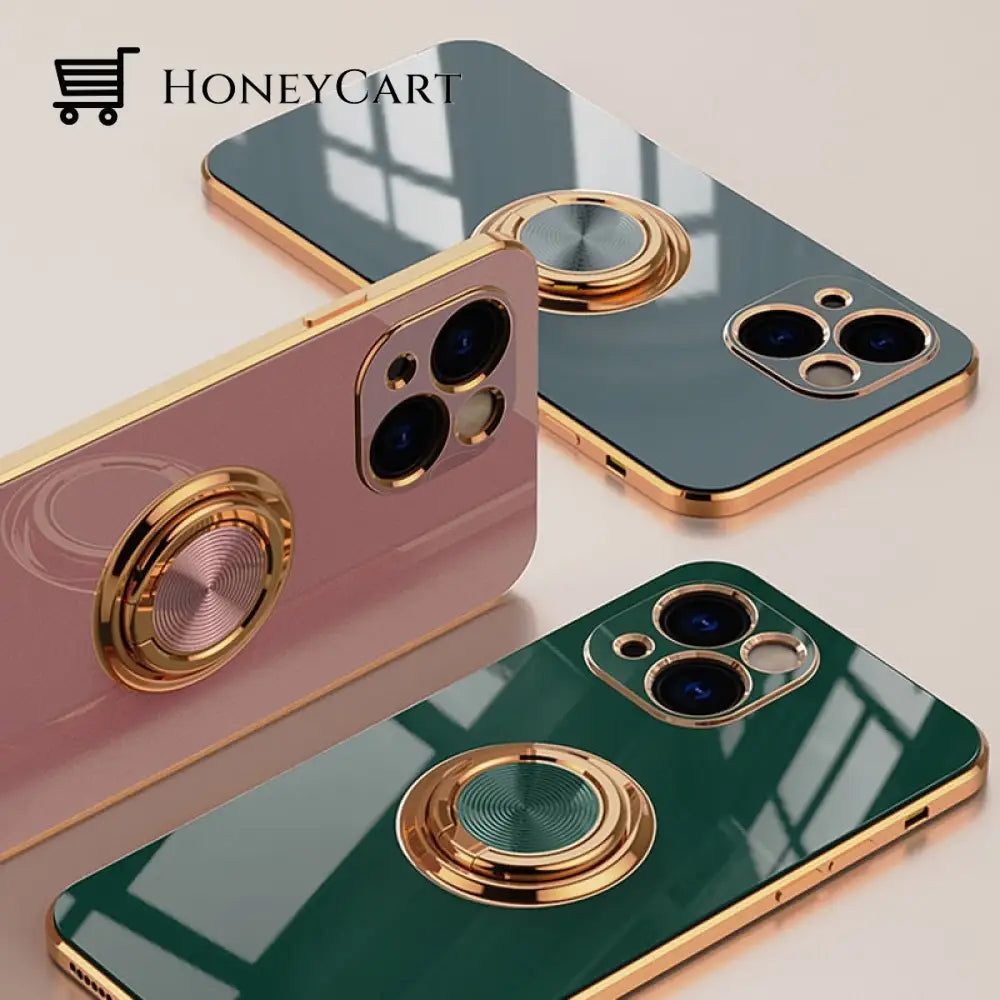 Plated Iphone Case With Metal Ring