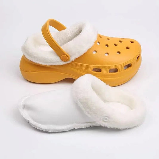 Plush Covers for Crocs Winter Slippers | Detachable Velvet Lining