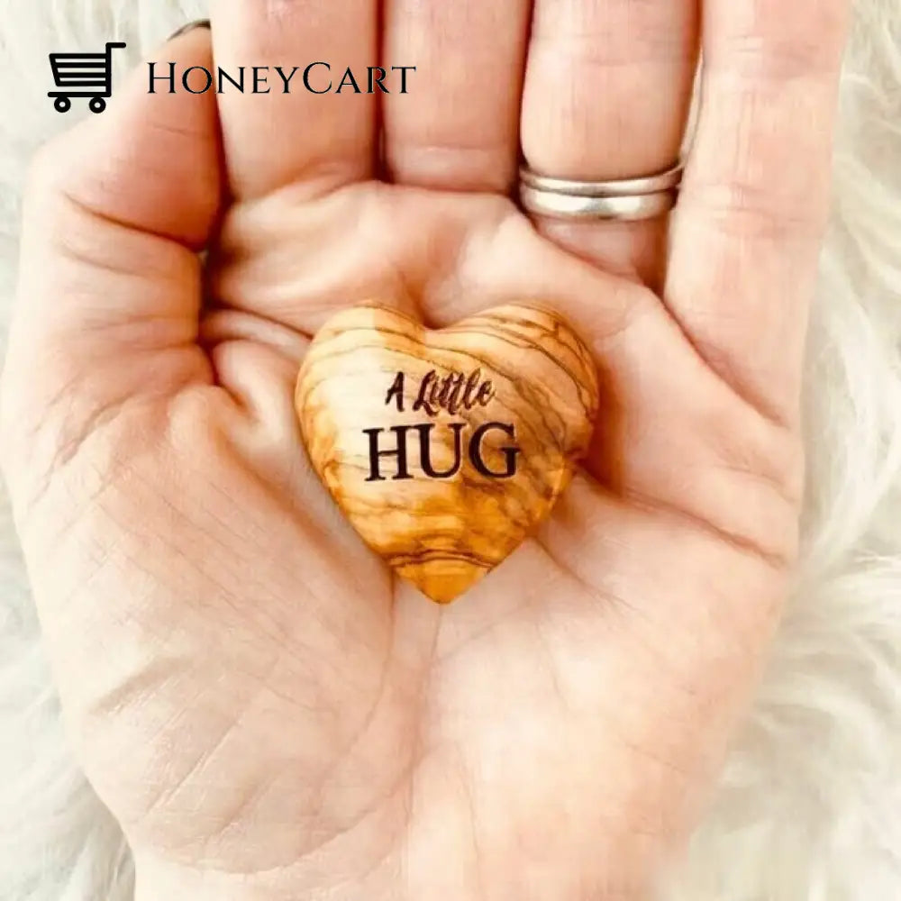 Pocket Hug Wooden Heart Token--Thanksgiving Gifts Christmas