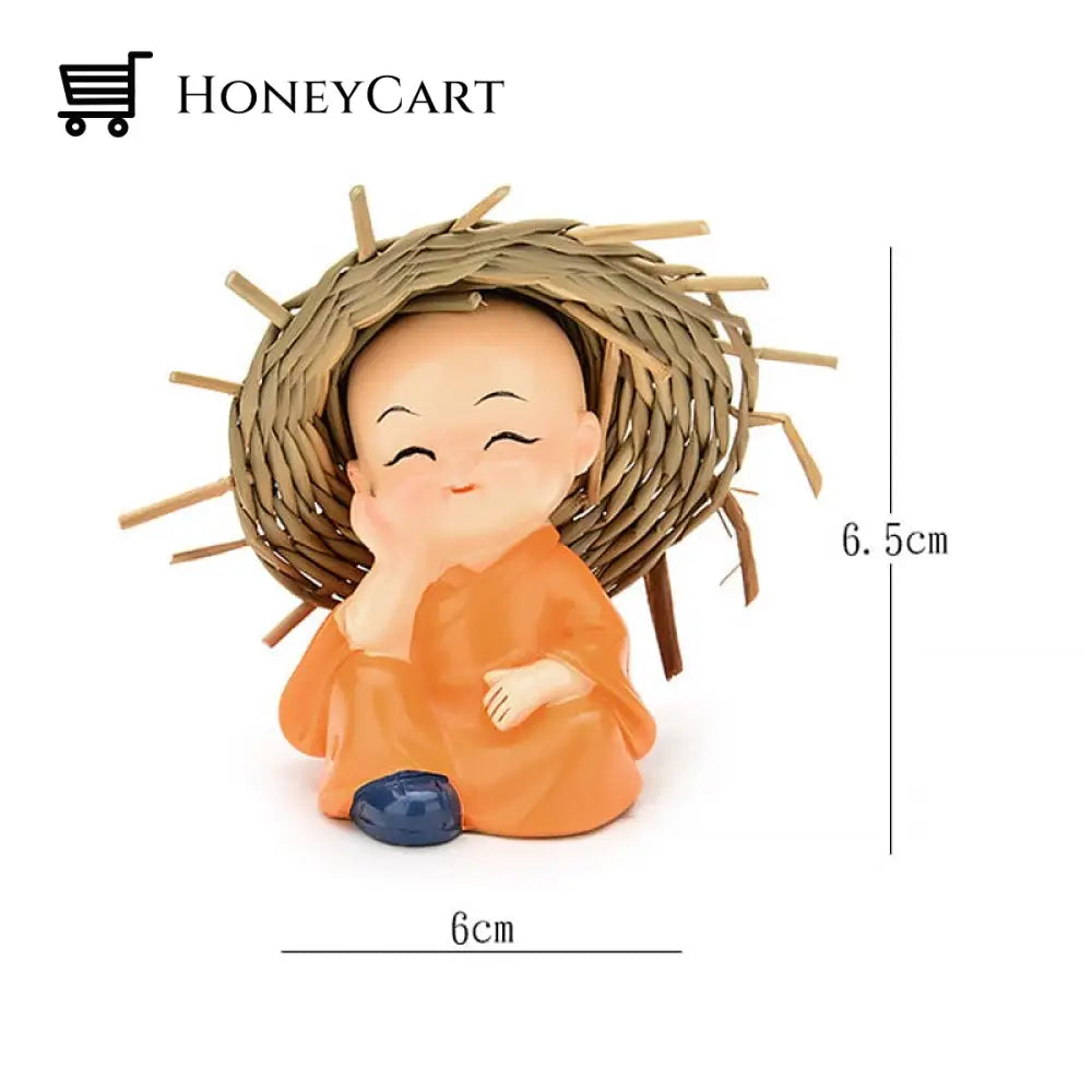 Polyresin Baby Hat Monk Buddha Idols (4Pcs)