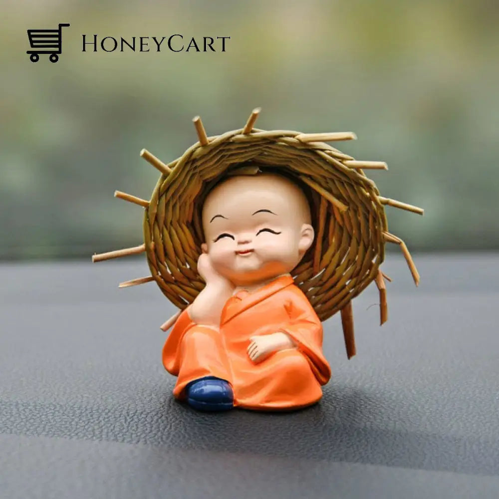 Polyresin Baby Hat Monk Buddha Idols (4Pcs)