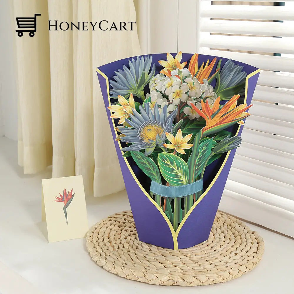 Pop Up Flower Bouquet Greeting Card50% Off Bird Of Paradise Household & Accessories