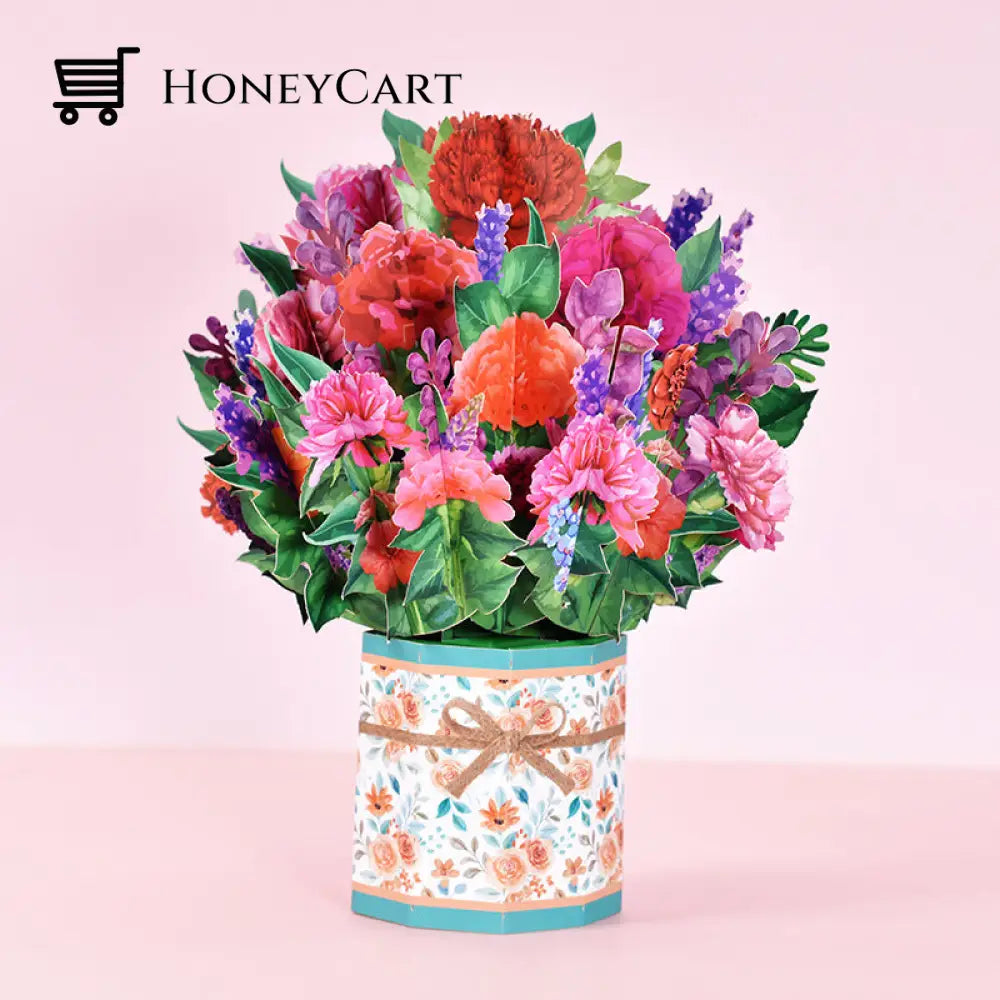 Pop Up Flower Bouquet Greeting Card50% Off Carnation Household & Accessories