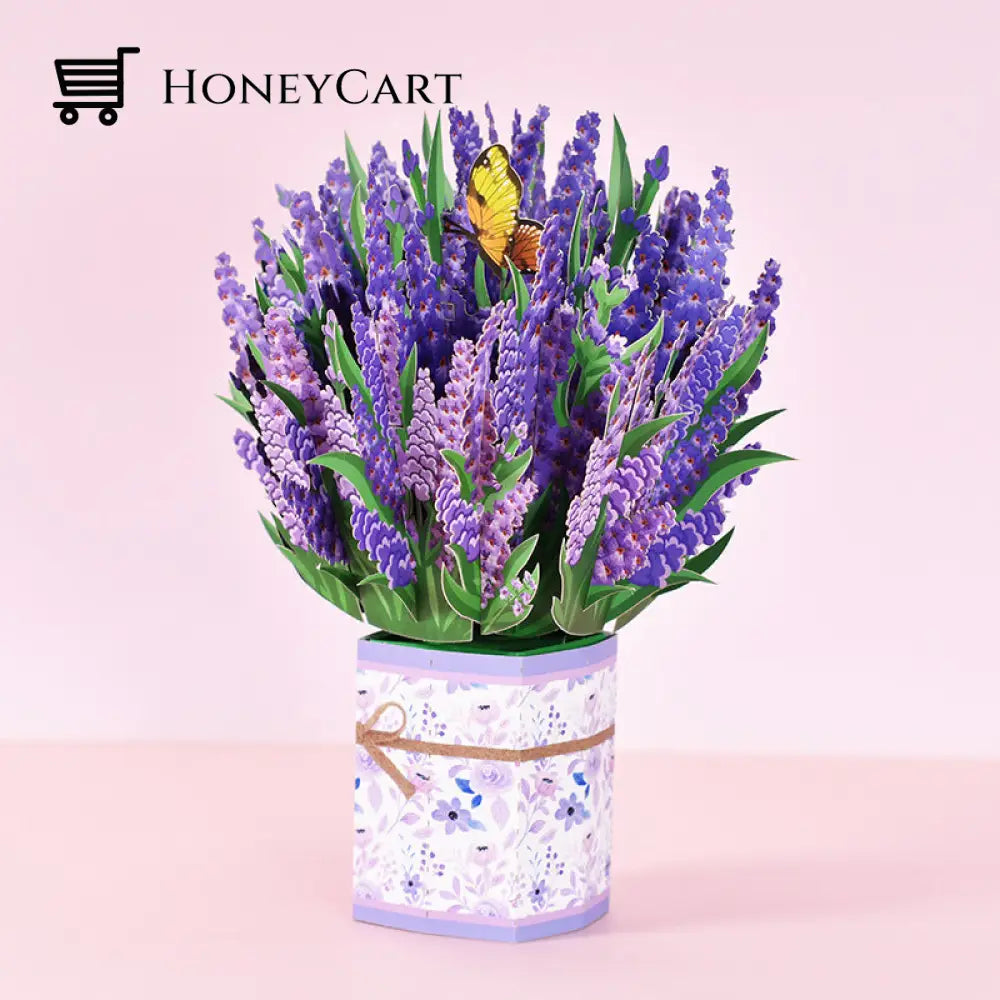 Pop Up Flower Bouquet Greeting Card50% Off Lavender Household & Accessories