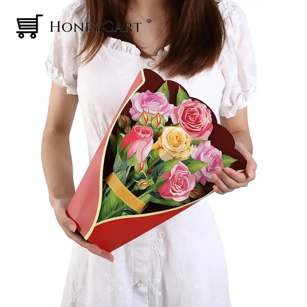 Pop Up Flower Bouquet Greeting Card50% Off Rose Household & Accessories