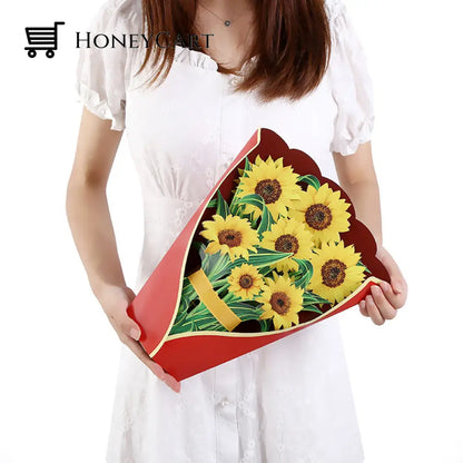 Pop Up Flower Bouquet Greeting Card50% Off Sunflower B Household & Accessories