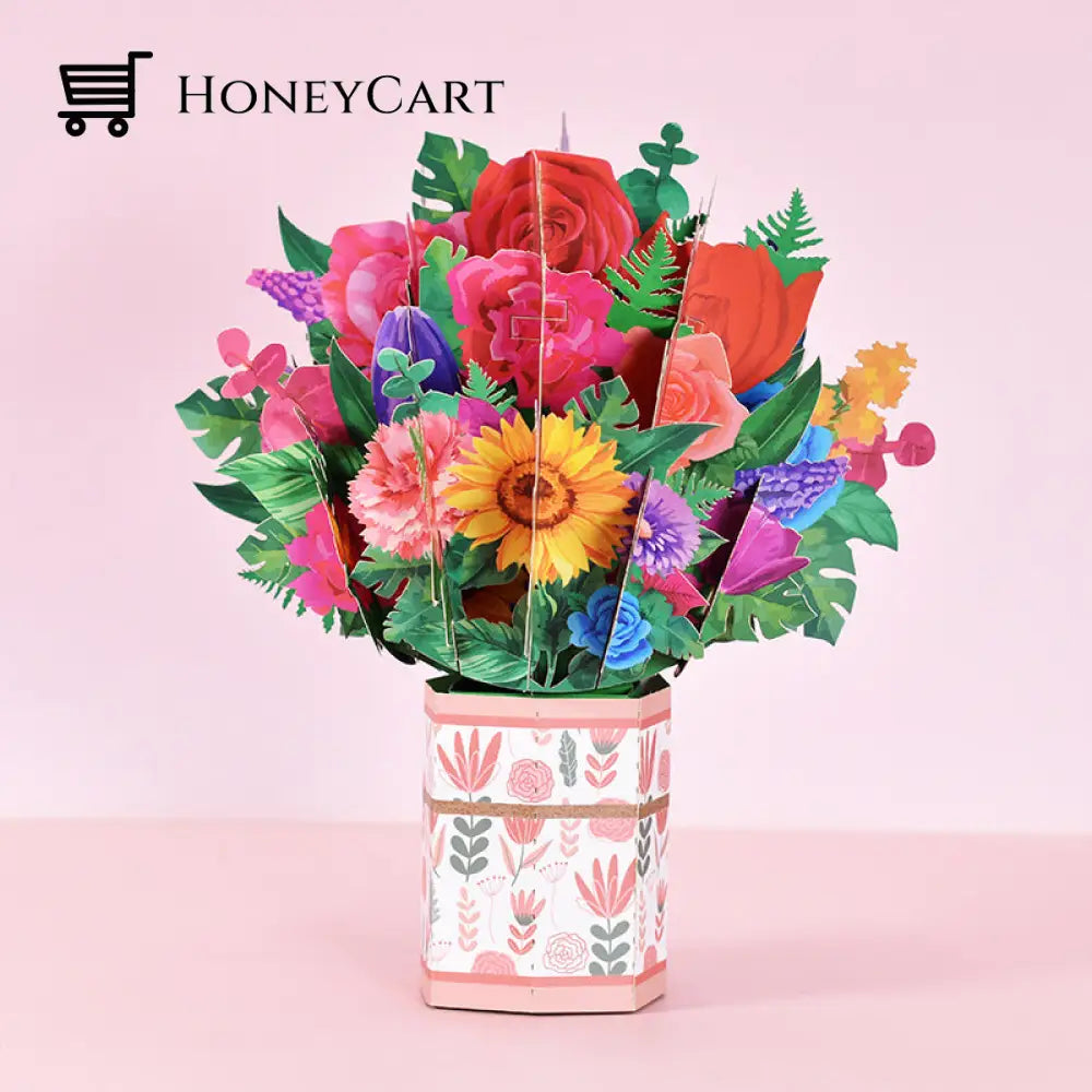 Pop Up Flower Bouquet Greeting Card50% Off Sunflower Rose Household & Accessories