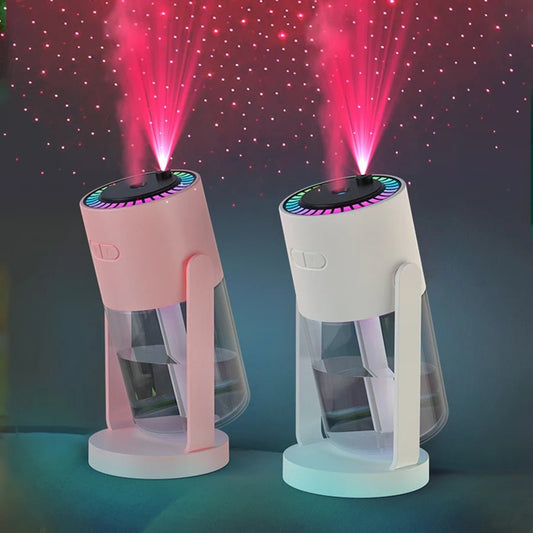 Portable 280ML Rotating Car Humidifier – Colorful Projection & Ambient Marquee Lights