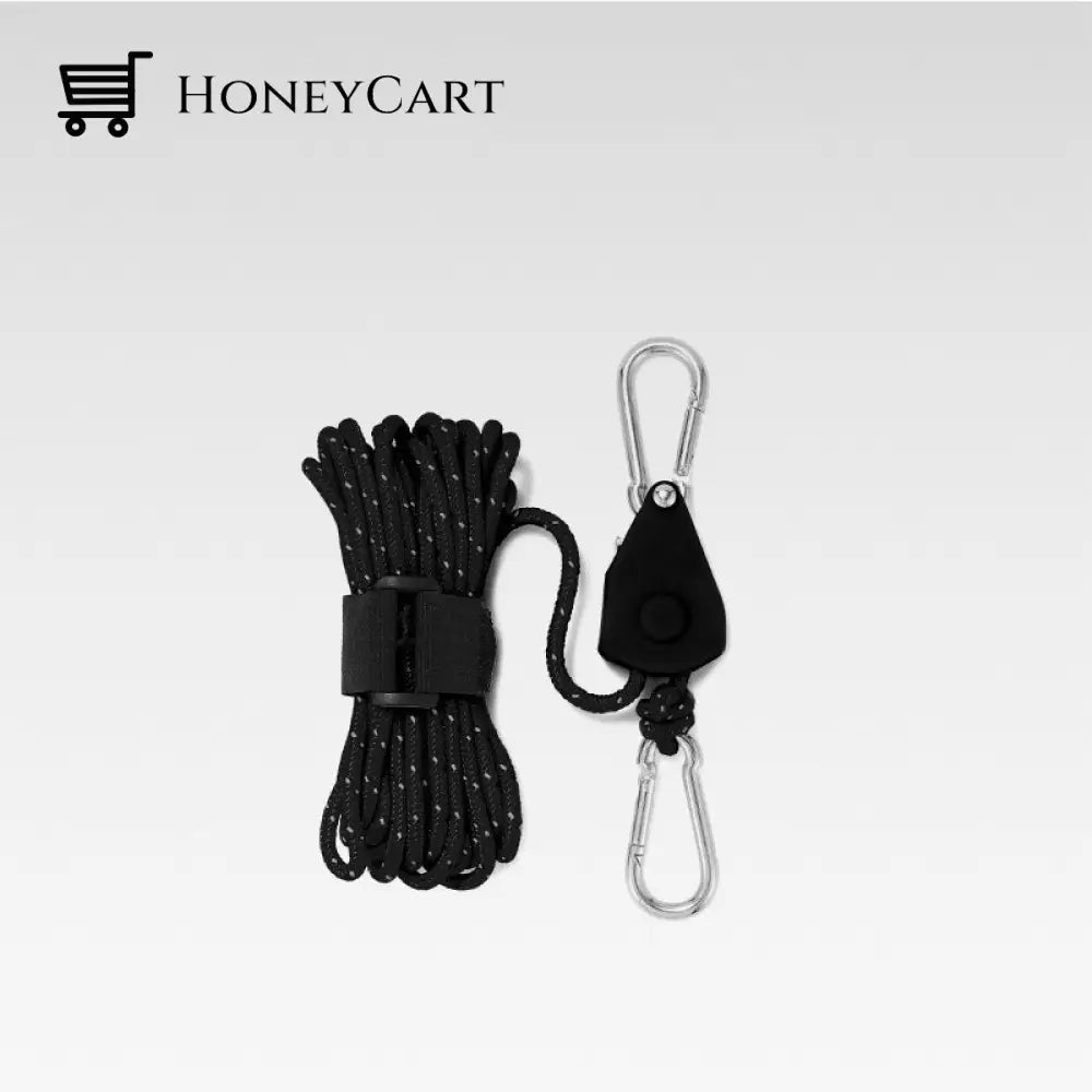 Portable Adjustable Fix Camping Rope Black / S (4Mm X 4M)