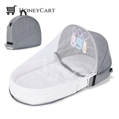 Portable Baby Bed Crib Gray