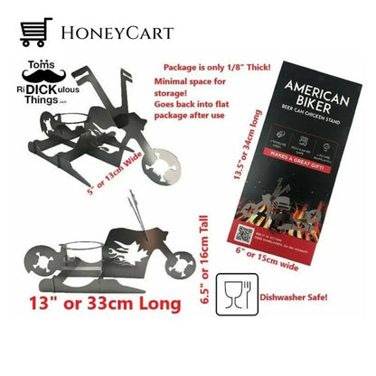 Portable Chicken Stand Beer- American Motorcycle Bbq