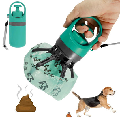Portable Dog Pooper Scooper – Essential Pet Waste Cleaner with Claw Design and Garbage Bag Dispenser