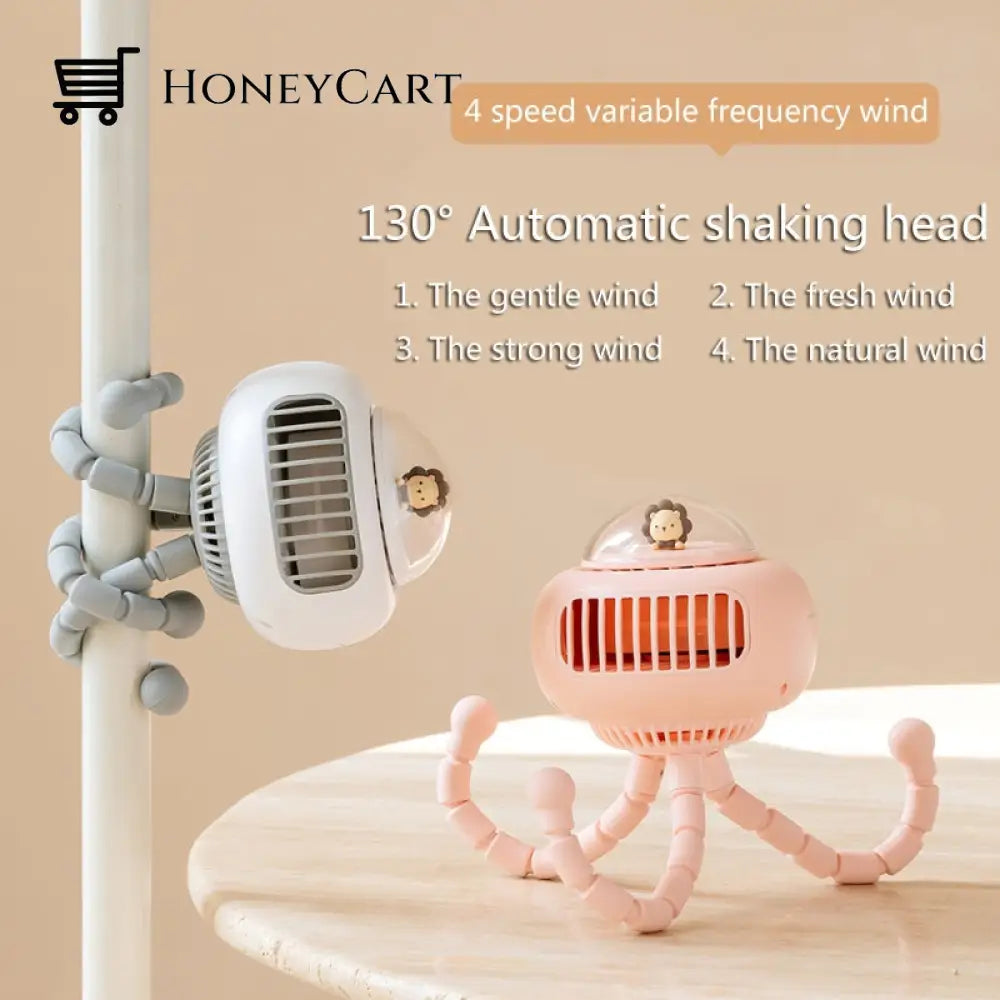 Portable Flexible Cute Baby Stroller Fan Fans