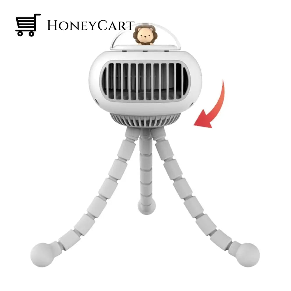 Portable Flexible Cute Baby Stroller Fan White Fans