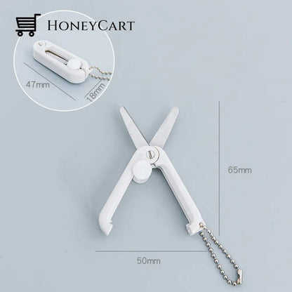Portable Folding Scissors White Plastic