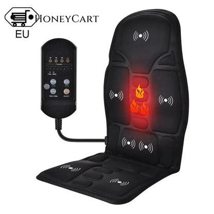 Portable Heated Vibrating Back Massager - Massage Chair Pad For Home Office Car Use Eu Tech And