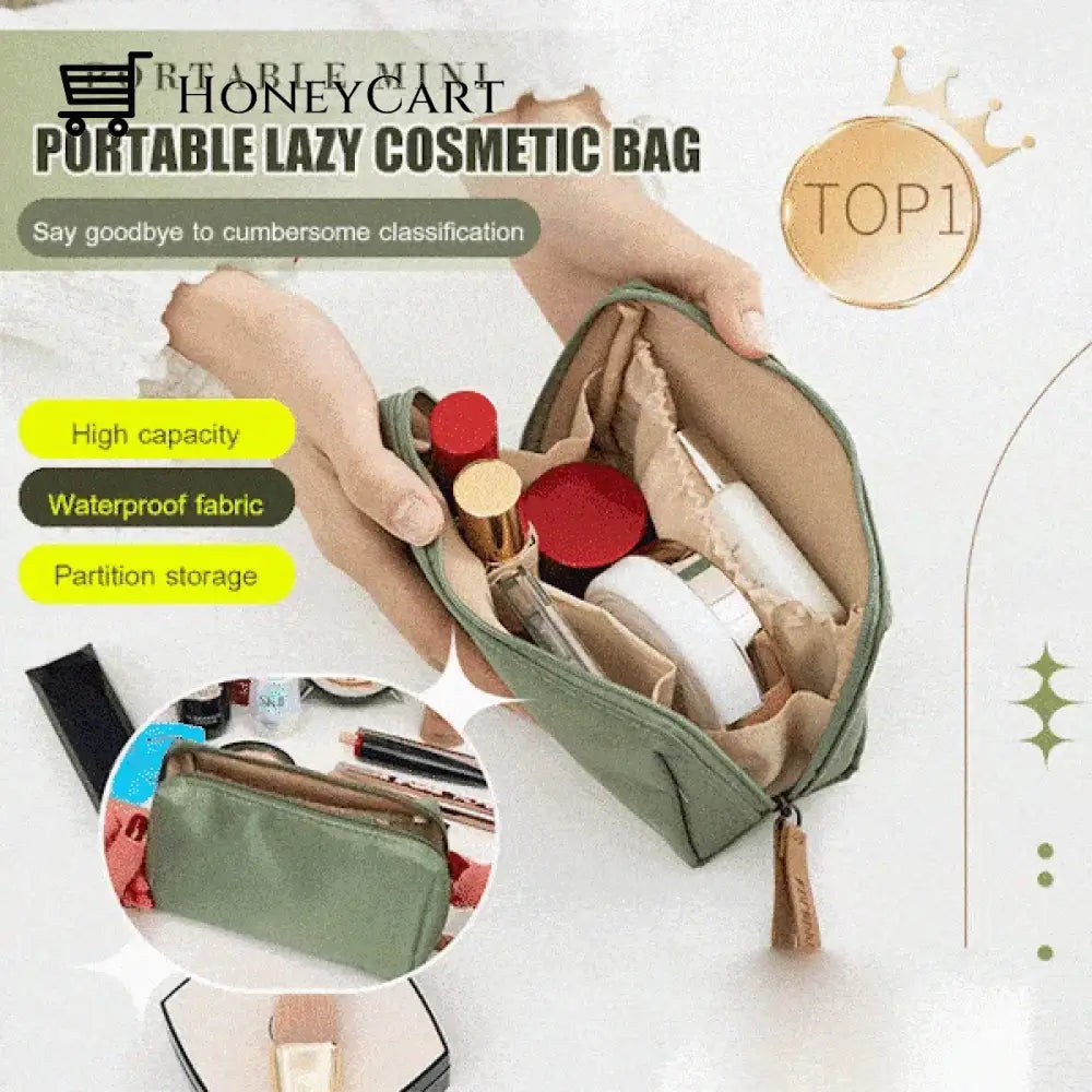 Portable Mini Lazy Cosmetic Bag Green Tool