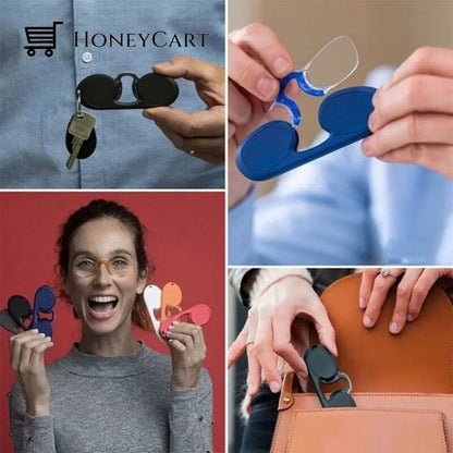 Portable Mini Nose Clip Reading Glasses