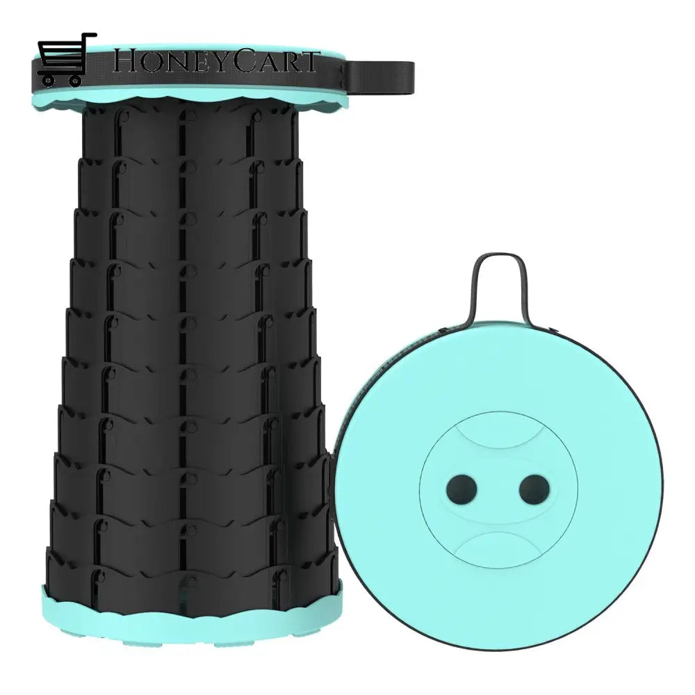 Portable Retractable Telescopic Collapsible Folding Stool Turquoise