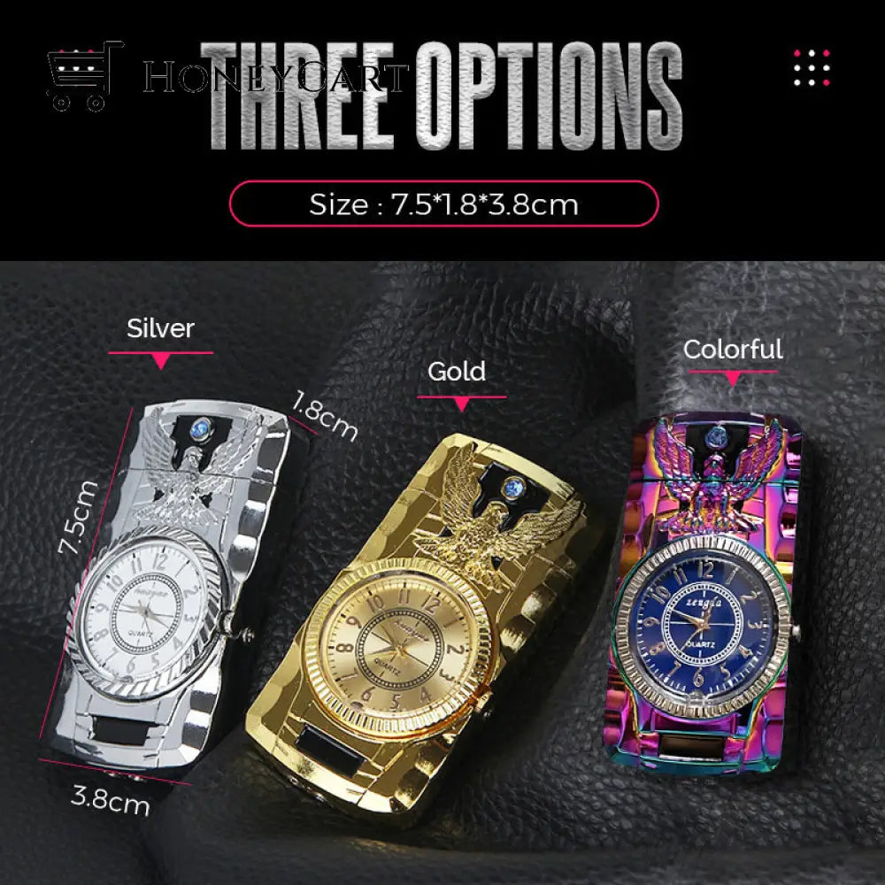 Pousbo® Colorful Lights Watch Lighter50% Off Silver Kitchen & Accessories