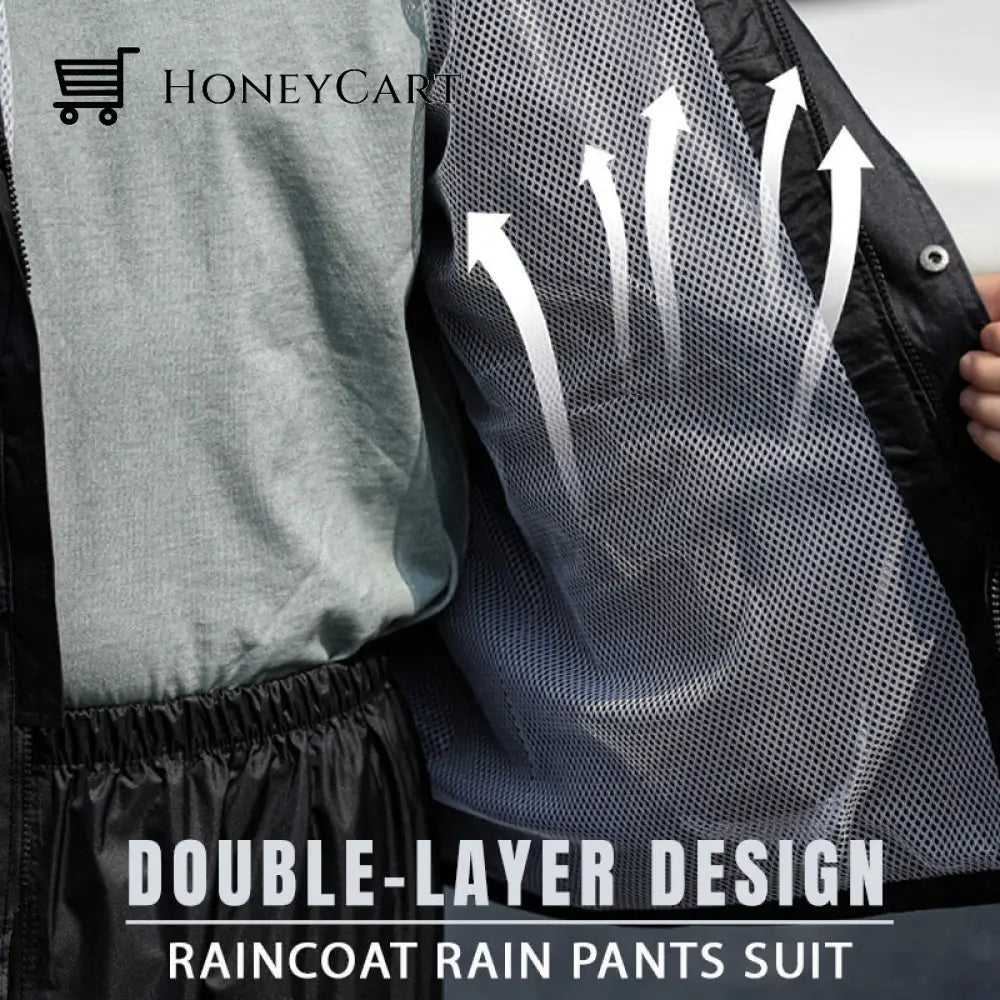 Pousbo® Double Layer Design Raincoat Rain Pants Suit