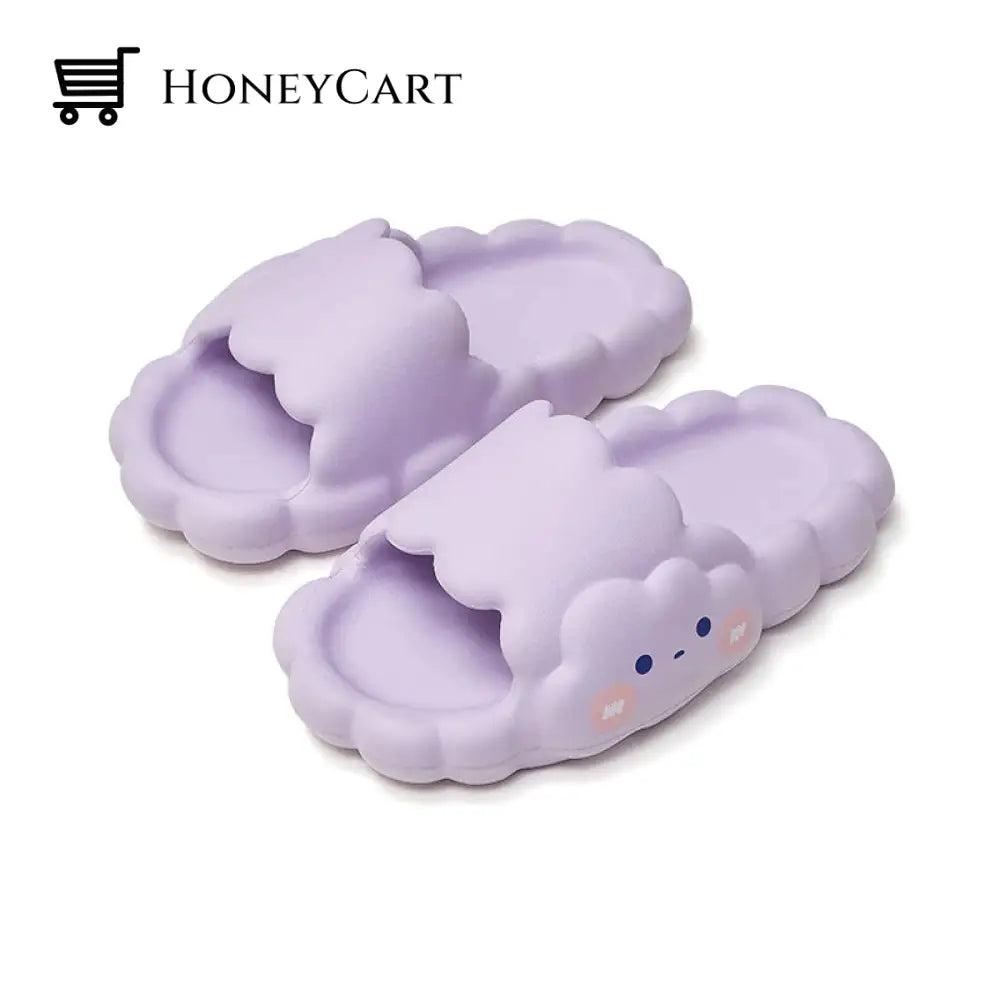 Premium Cloud Smiley Slides Purple Smile / Uk 3 | Us 5 Eu 36