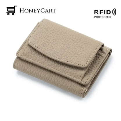 Premium Leather Wallet For Women Gray Tool