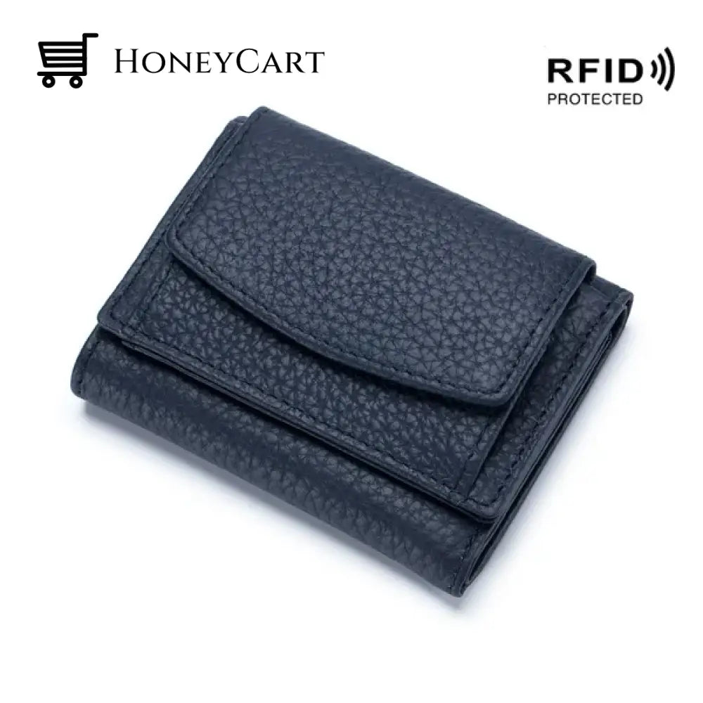 Premium Leather Wallet For Women Navy Tool