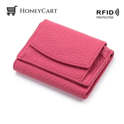 Premium Leather Wallet For Women Rose Red Tool