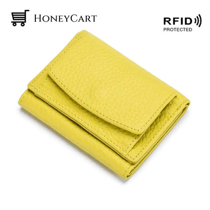 Premium Leather Wallet For Women Yellow Tool