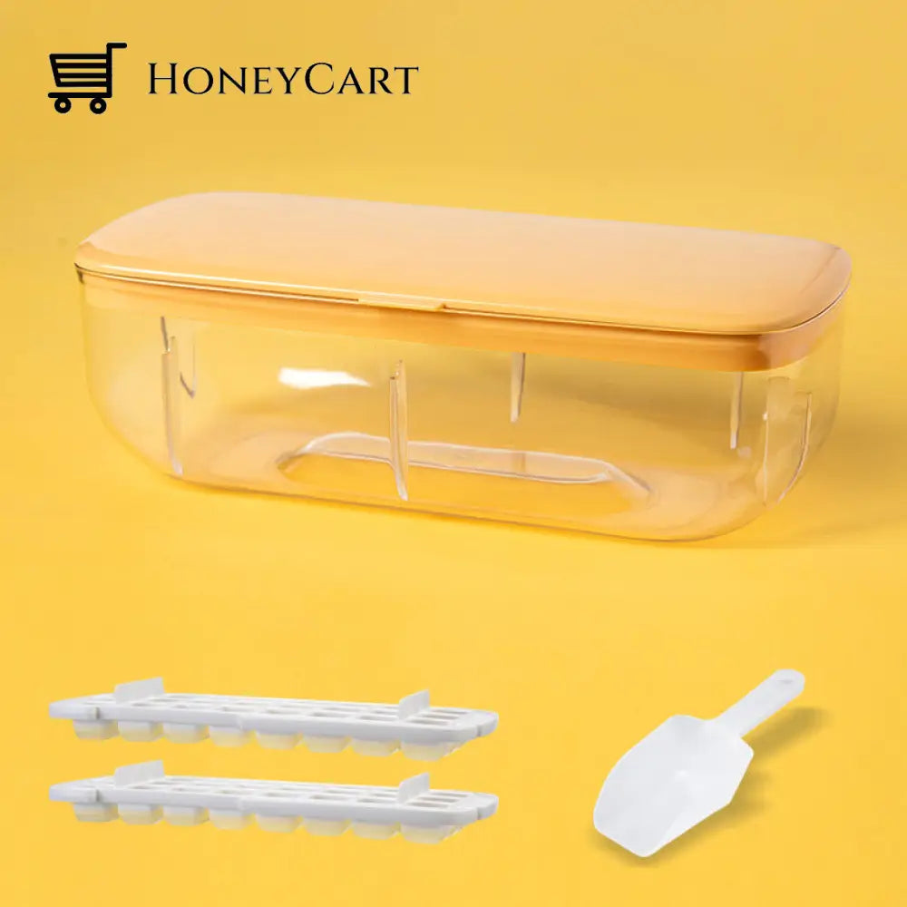 Press Type Ice Cube Maker Yellow / 48 Compartments