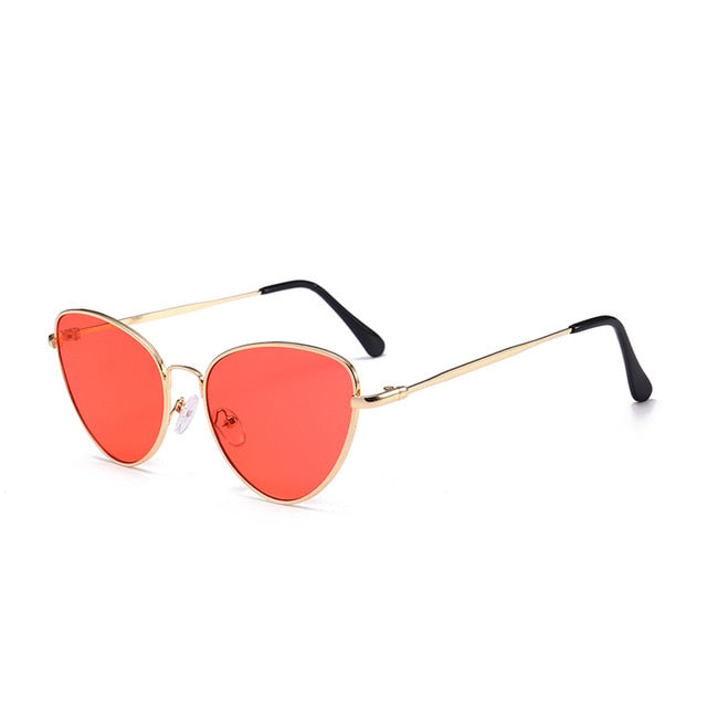 Small Vintage Cat Eye Sunglasses Women Vintage Red Black Sun Glasses Female Ladies Cateyes Sunglass 2018 Retro Glasses