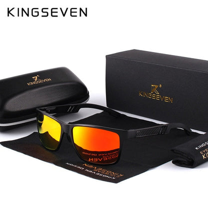 KINGSEVEN Men Polarized Sunglasses Aluminum Magnesium Sun Glasses Driving Glasses Rectangle Shades For Men Oculos masculino Male