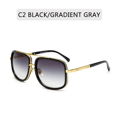 New Fashion Big Frame Sunglasses Men Square  Metal Sun Glasses Women Retro Sun Glasses Vintage High Quality Gafas Oculos De Sol