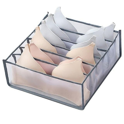 Color Foldable Underwear Storage Box Socks Magic Mesh Transparent Plaid Fabric Artist