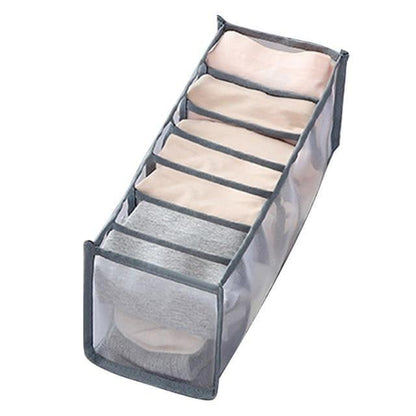 Color Foldable Underwear Storage Box Socks Magic Mesh Transparent Plaid Fabric Artist